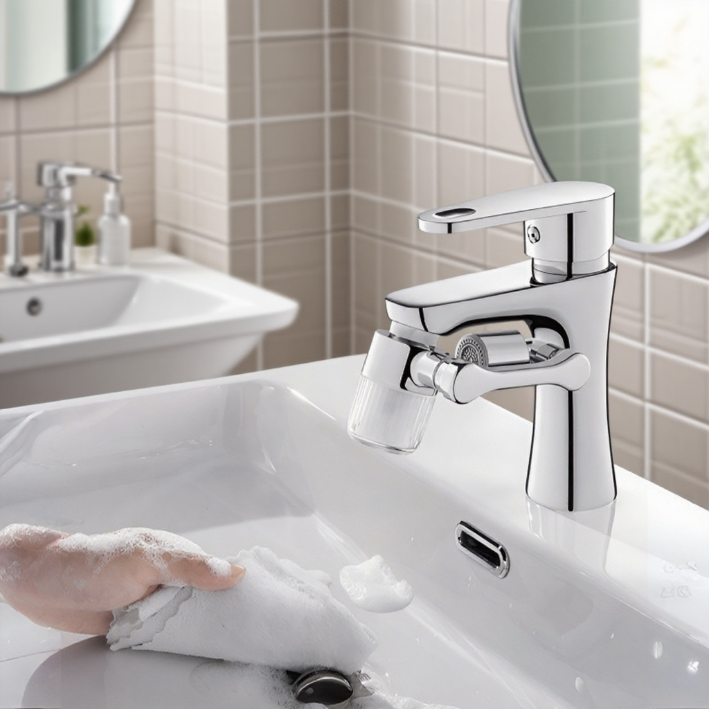 ก๊อกน้ำแบบหมุนได้ป้องกันน้ำกระเซ็น