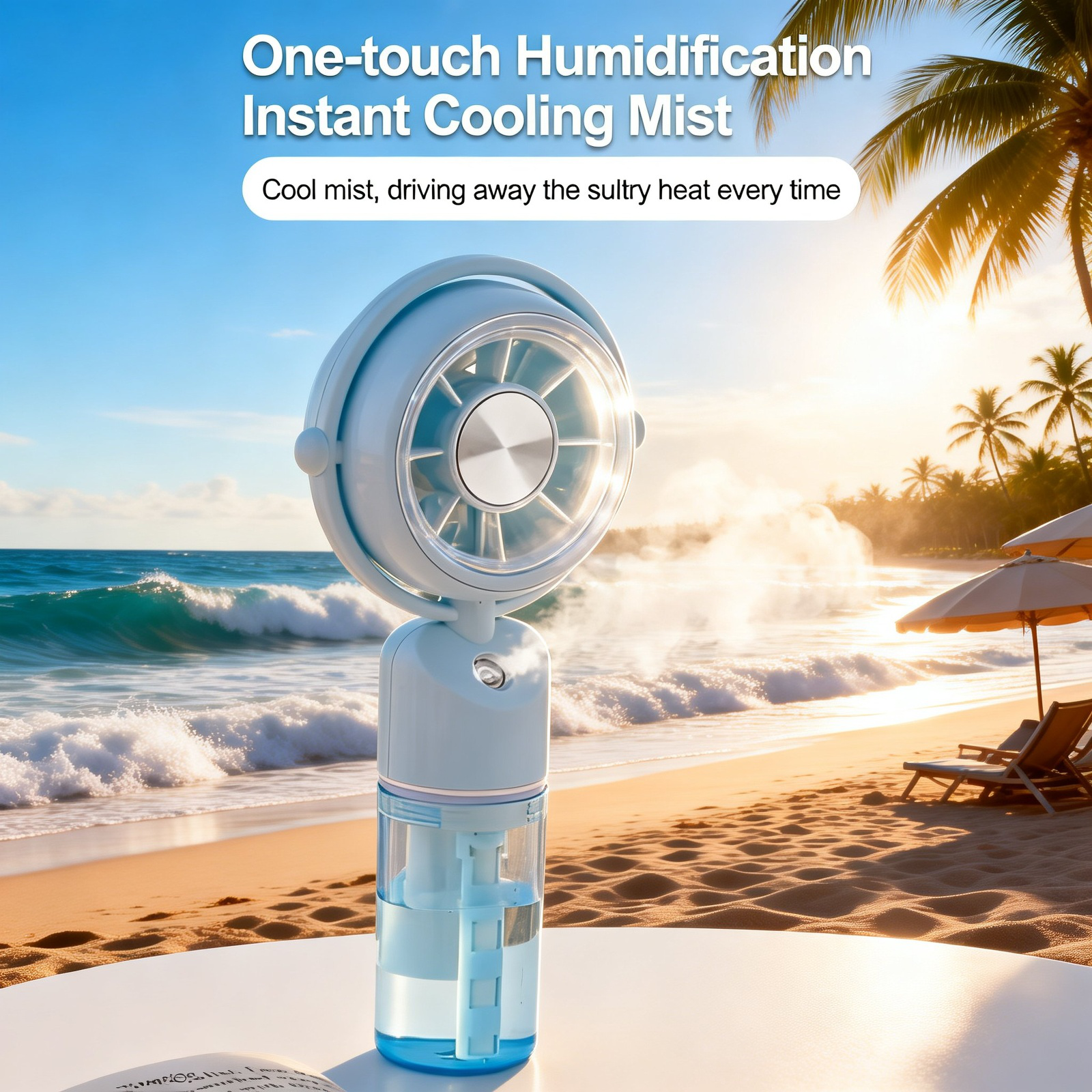 Handheld fan with hydration function for hot days