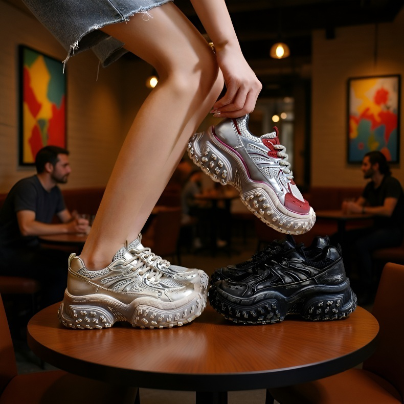 여 가을 통풍 운동화 아빠 신발 키높이 신발 밑창 메쉬 슬립온 여학생 운동화 메쉬 아빠 신발