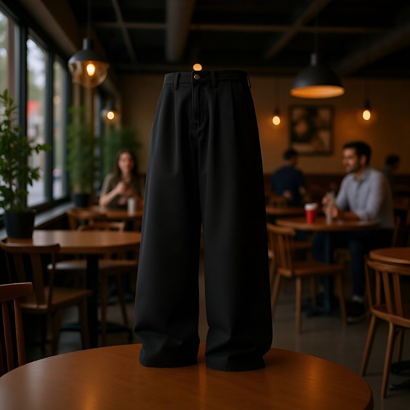 レトロ快適カジュアル メンズカーブドジーンズ 軽量ストレートパンツ