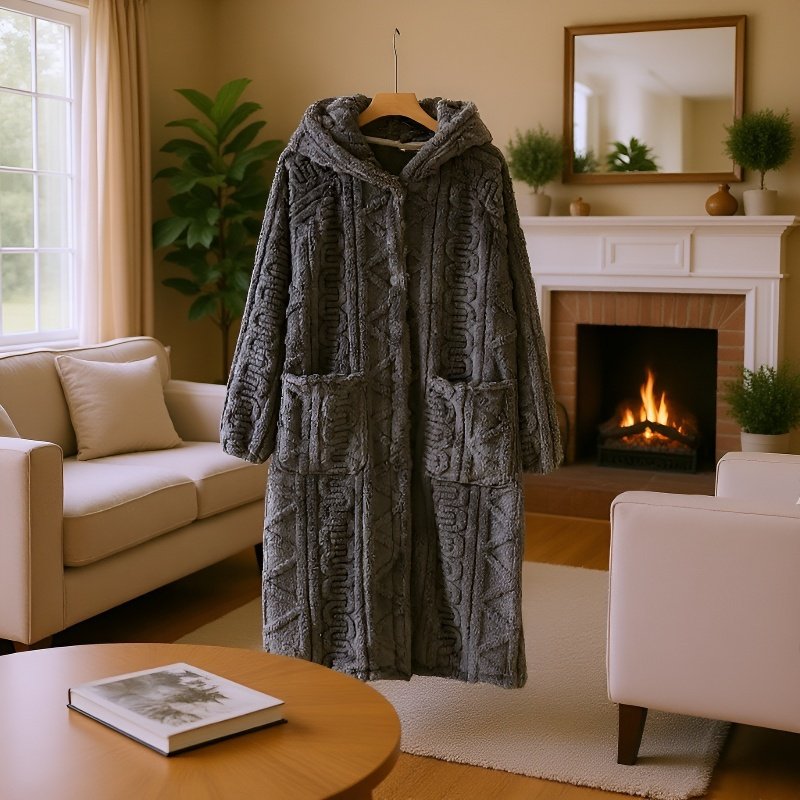 Men’s plush bathrobe with thick and soft material