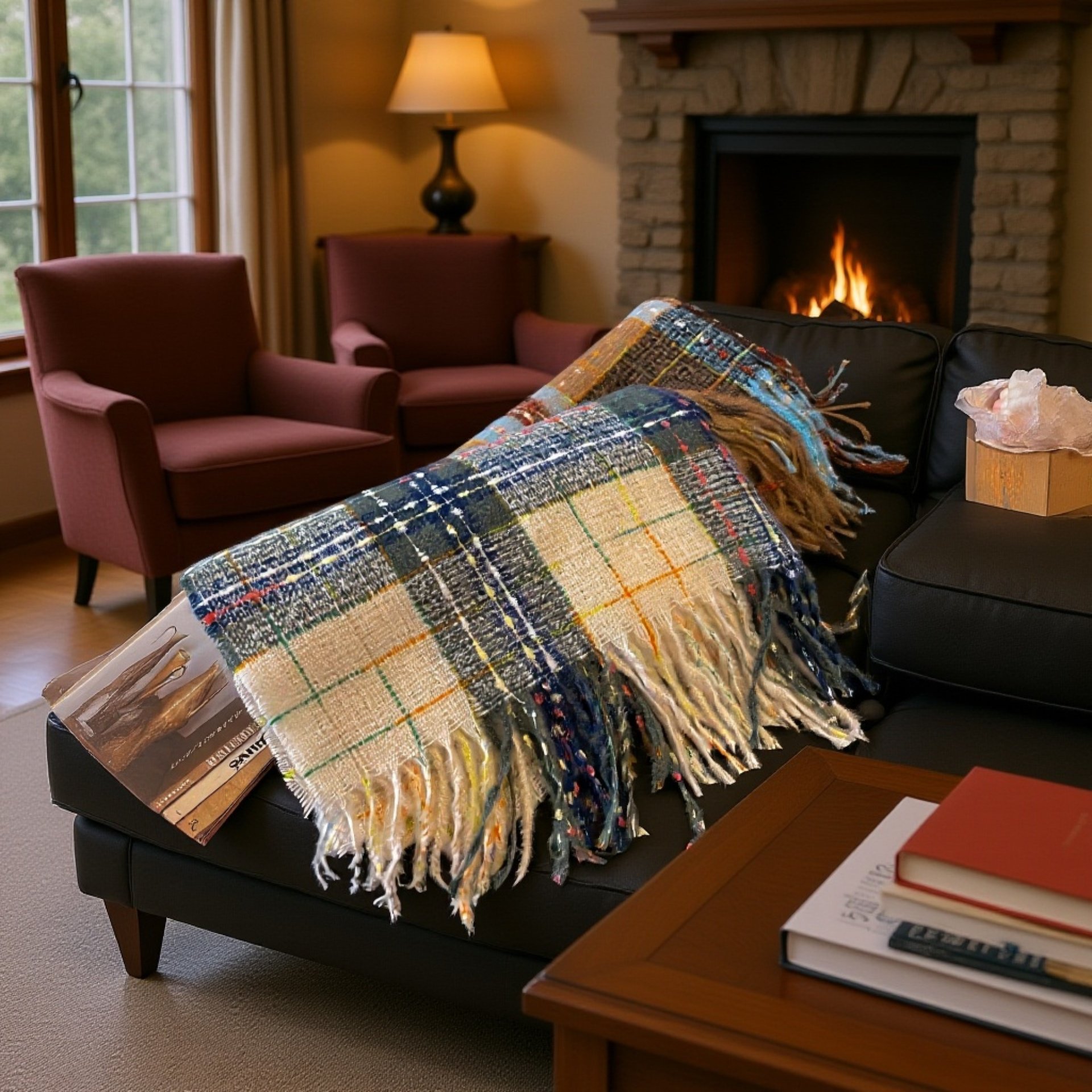 Moderní korejská károvaná šála