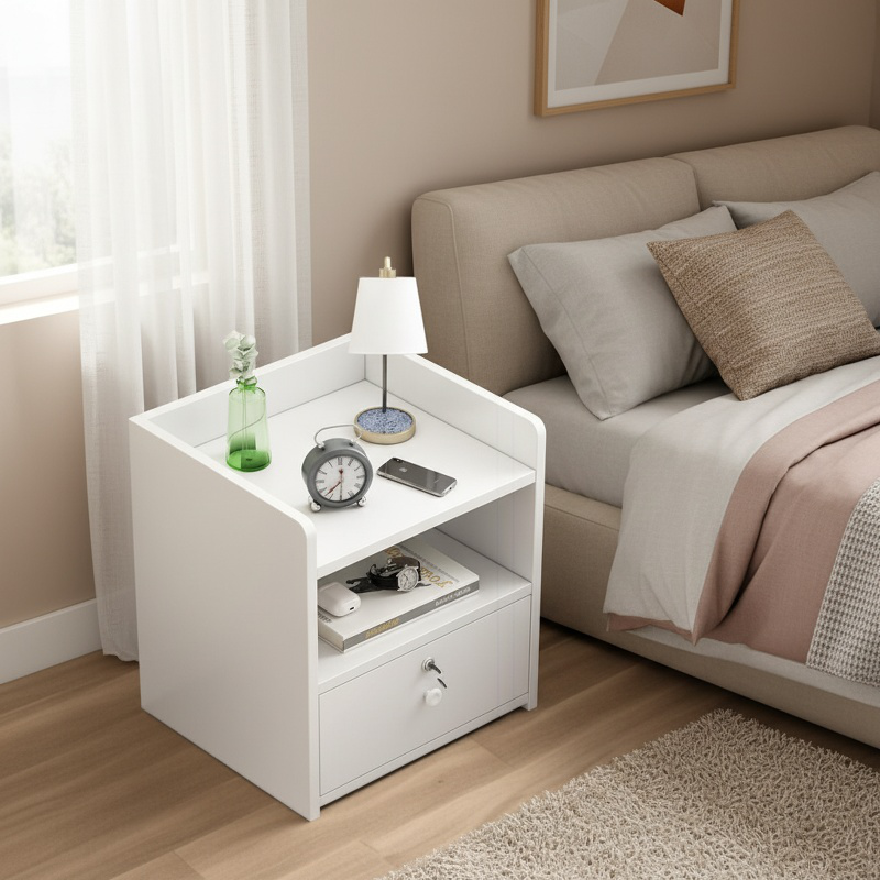 Table de chevet de rangement simple, petite étagère de chevet, armoire de rangement de chevet