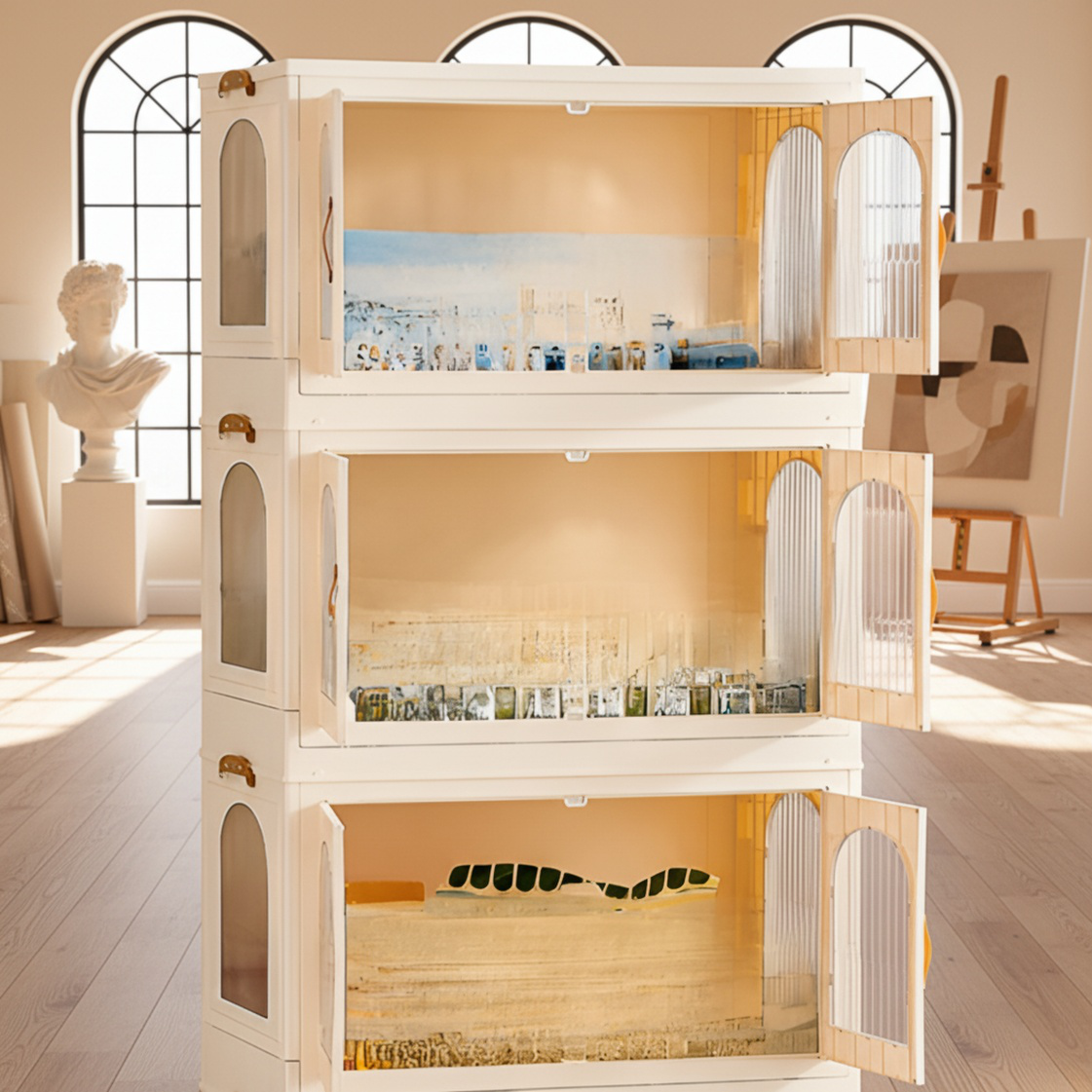 Meuble de rangement pliable pratique et polyvalent
