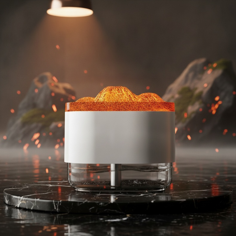 Difusor de aroma de lava volcánica para el hogar con iluminación LED de 7 colores