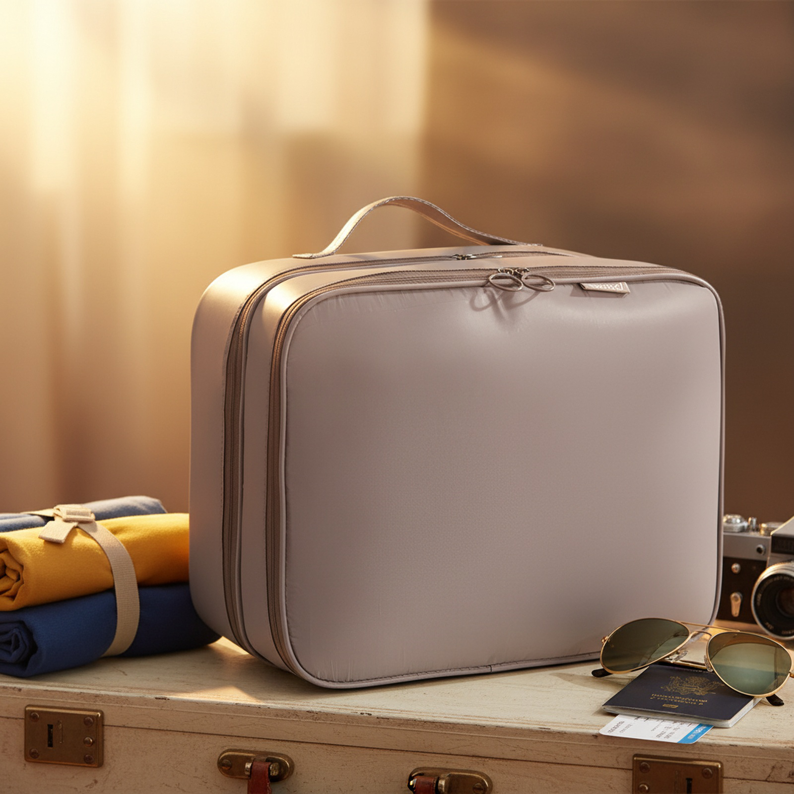 旅行用靴収納バッグ 折りたたみ式 ポータブル 3層 立体 靴バッグ 旅行用