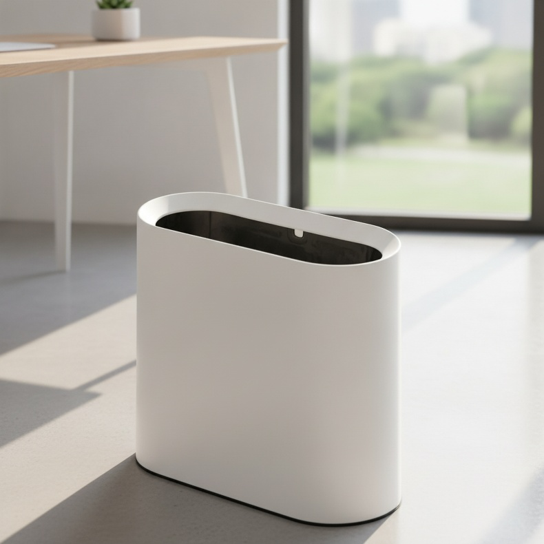 Clip-in trash bin for home use
