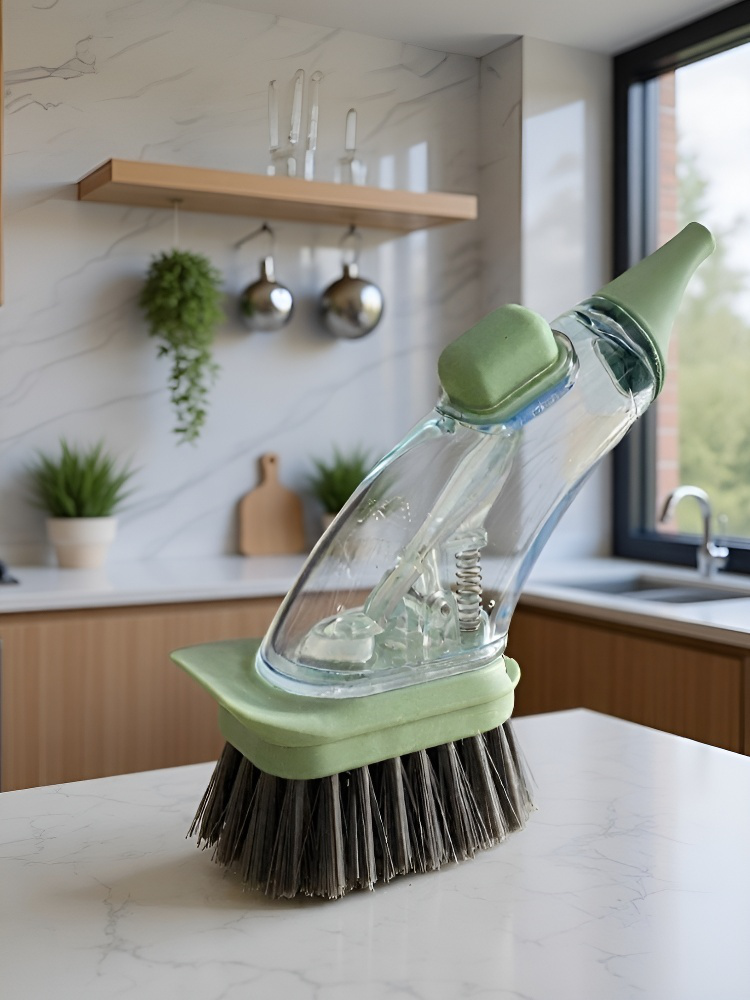 Fregadora eléctrica limpiando alfombra en salón moderno