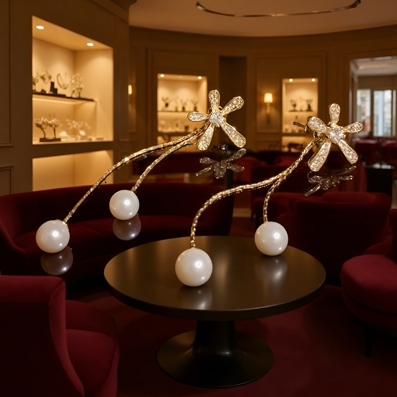 Luxuriöse Blumen-Ohrringe mit Quasten, doppelt tragbar, exklusives Design