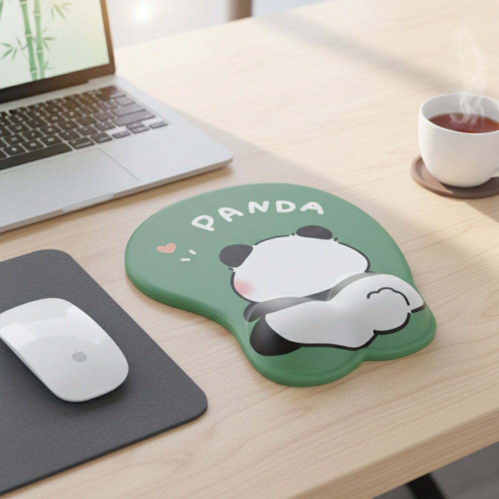 Cute Panda Butt Mouse Pad with Wrist Rest and Keyboard Wrist Support
