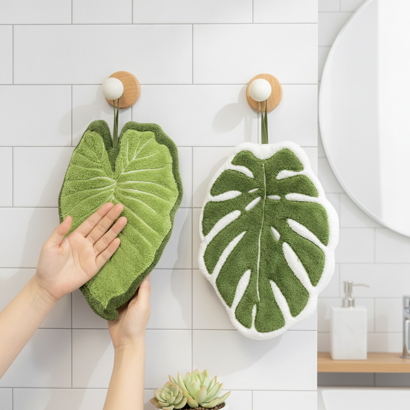 Monstera Leaf Hanging Hand Towel
