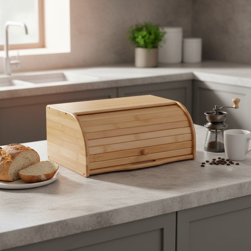 Japanese Style Multi-Layer Bamboo Bread Box Kitchen Wooden Portable Bread Storage Box