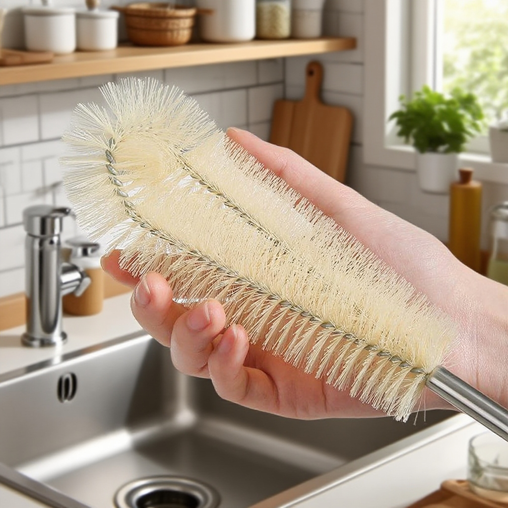 Dlouhá čisticí kartáč na hrnky – speciální kartáček na čištění šálků