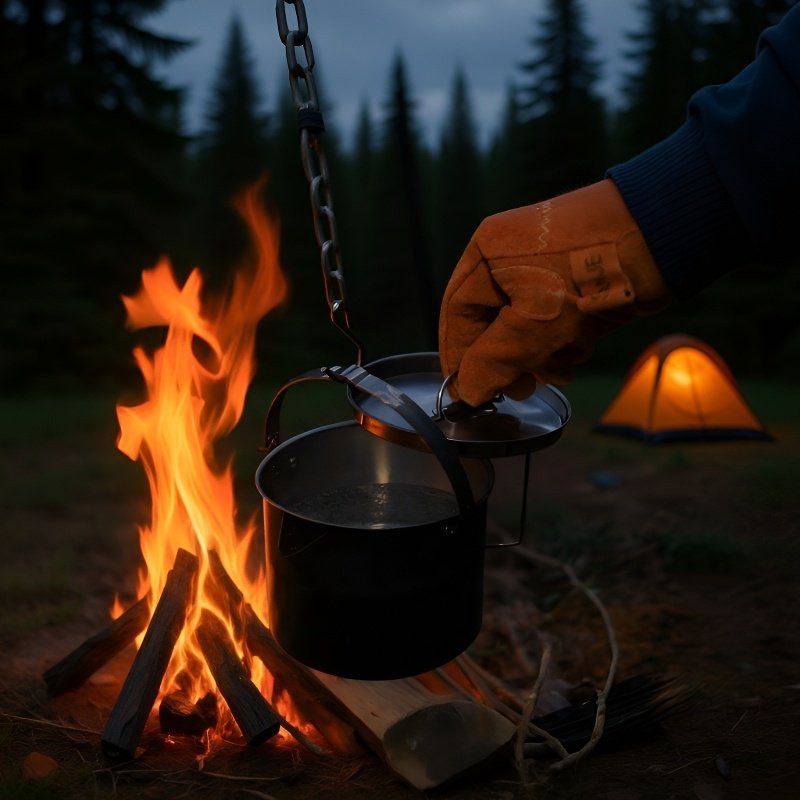 Outdoor stainless steel portable kettle