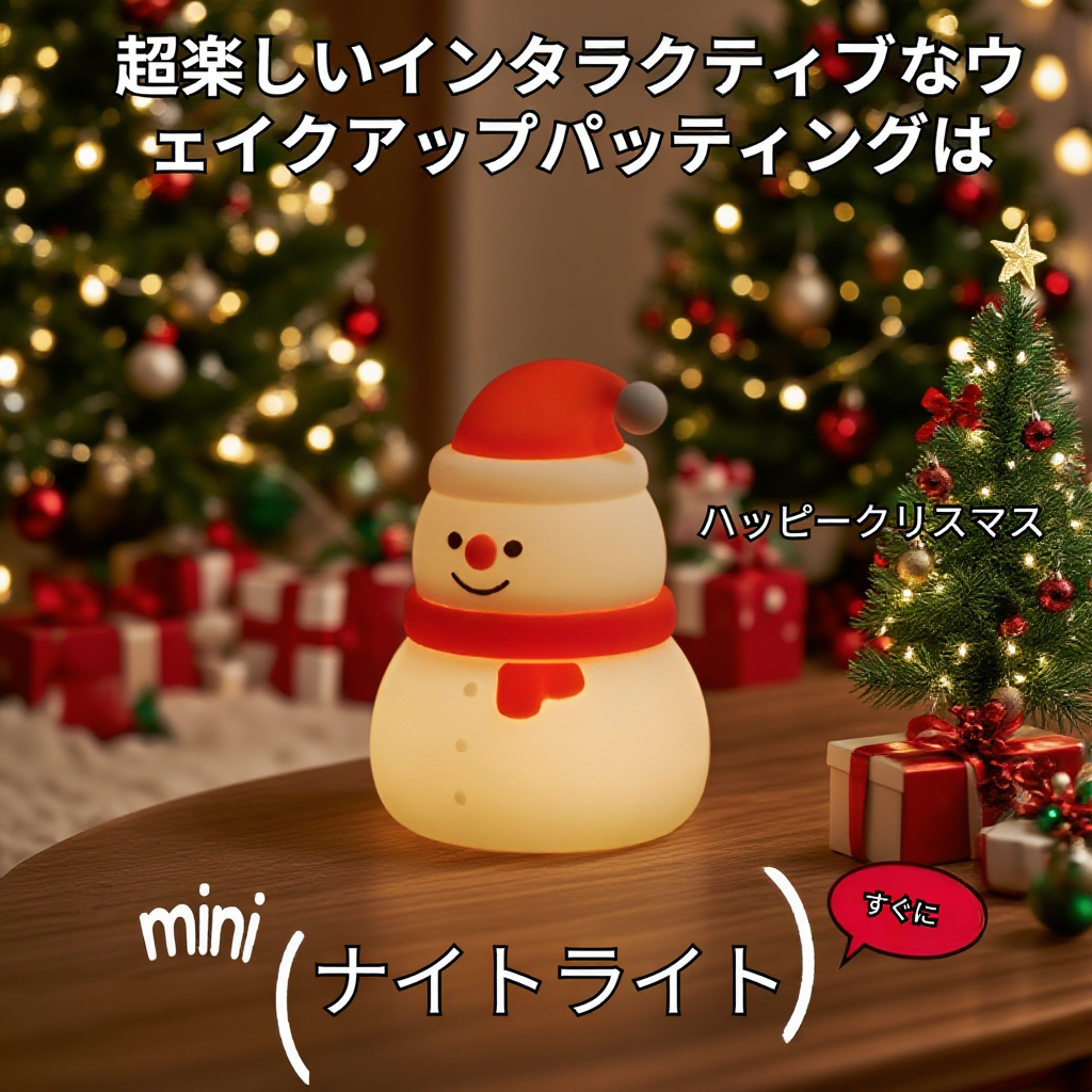 光るサンタクロースのアップ写真