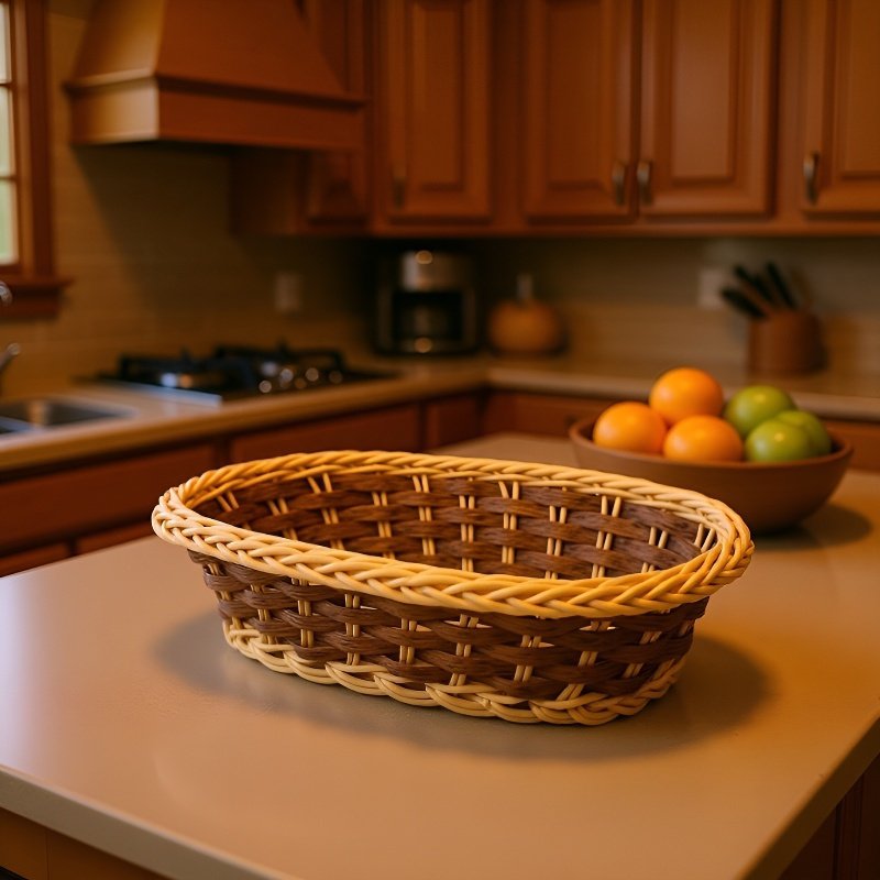 Two-color multi-functional rattan storage basket