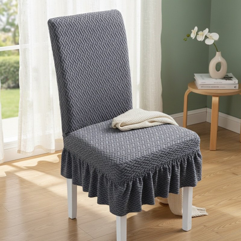 Unique Design Dining Chair Cover, Easy to Clean Non-slip Jacquard Fabric