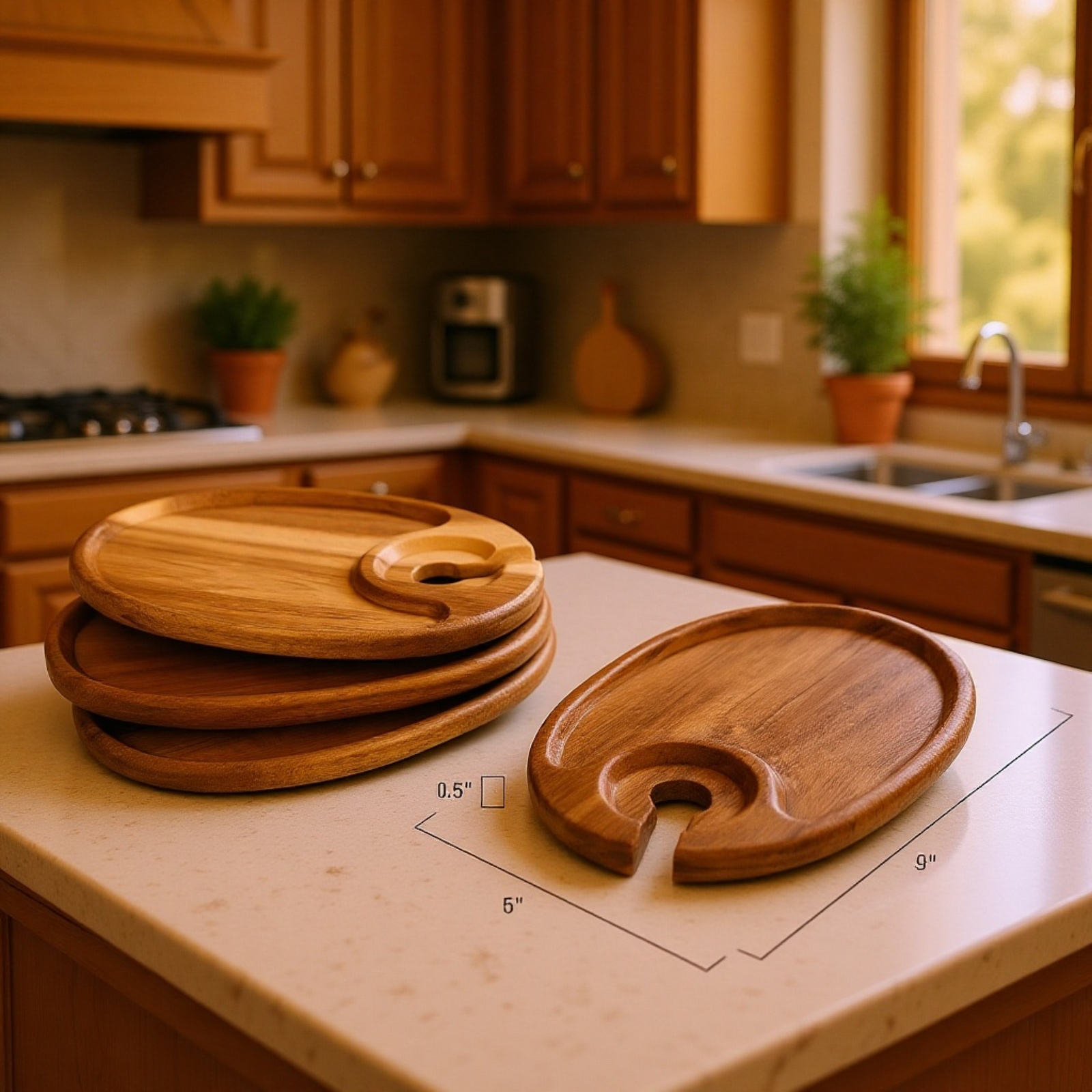 天然木シャンパングラス＆フードプレートパーティートレイ