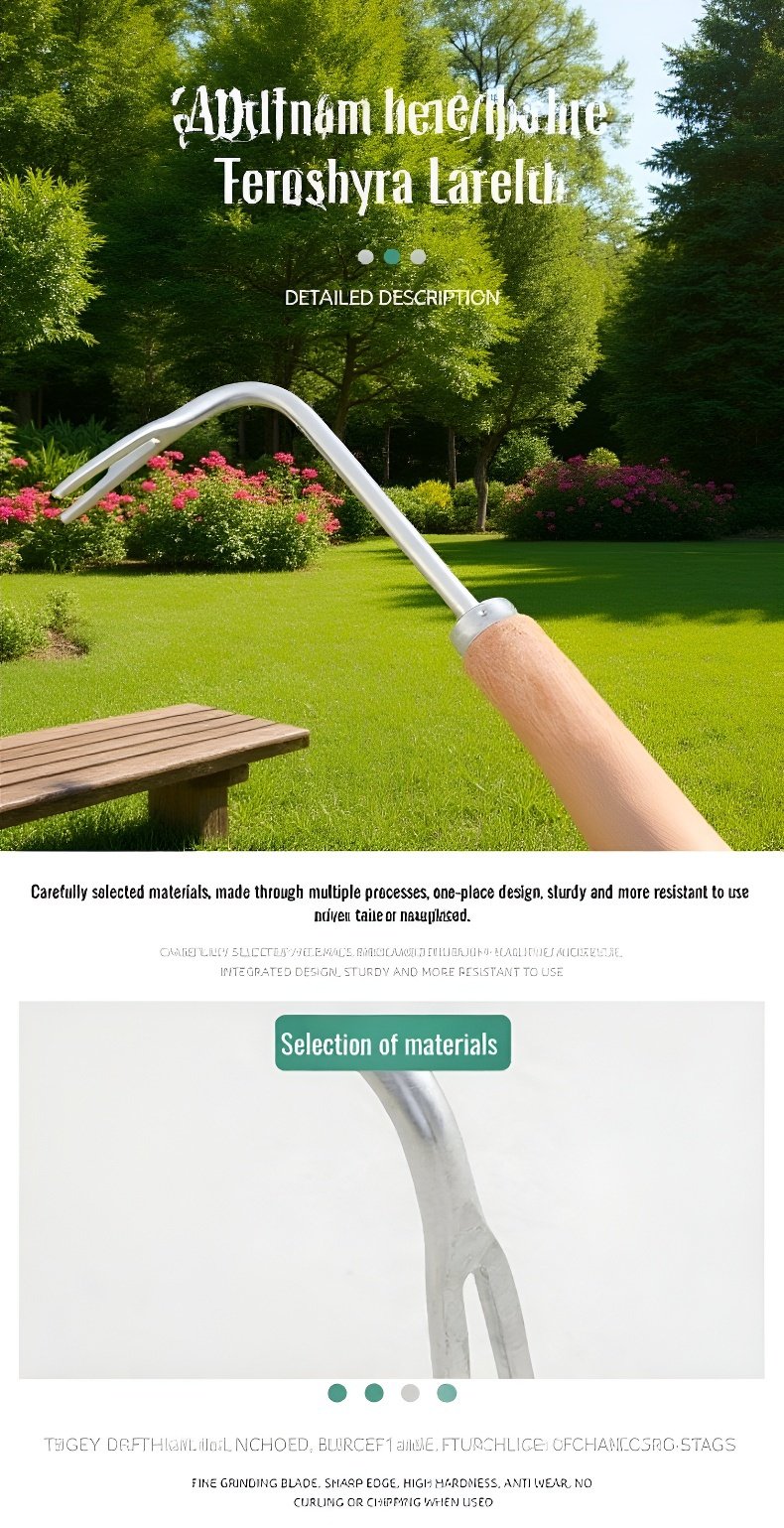 Comfortable grip wooden handle farm weeder