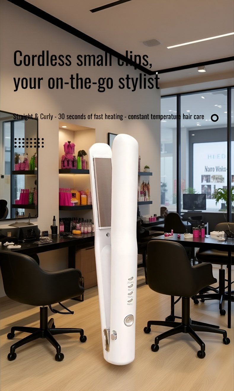 Mini Wireless Rechargeable Hair Straightener for Portable Styling