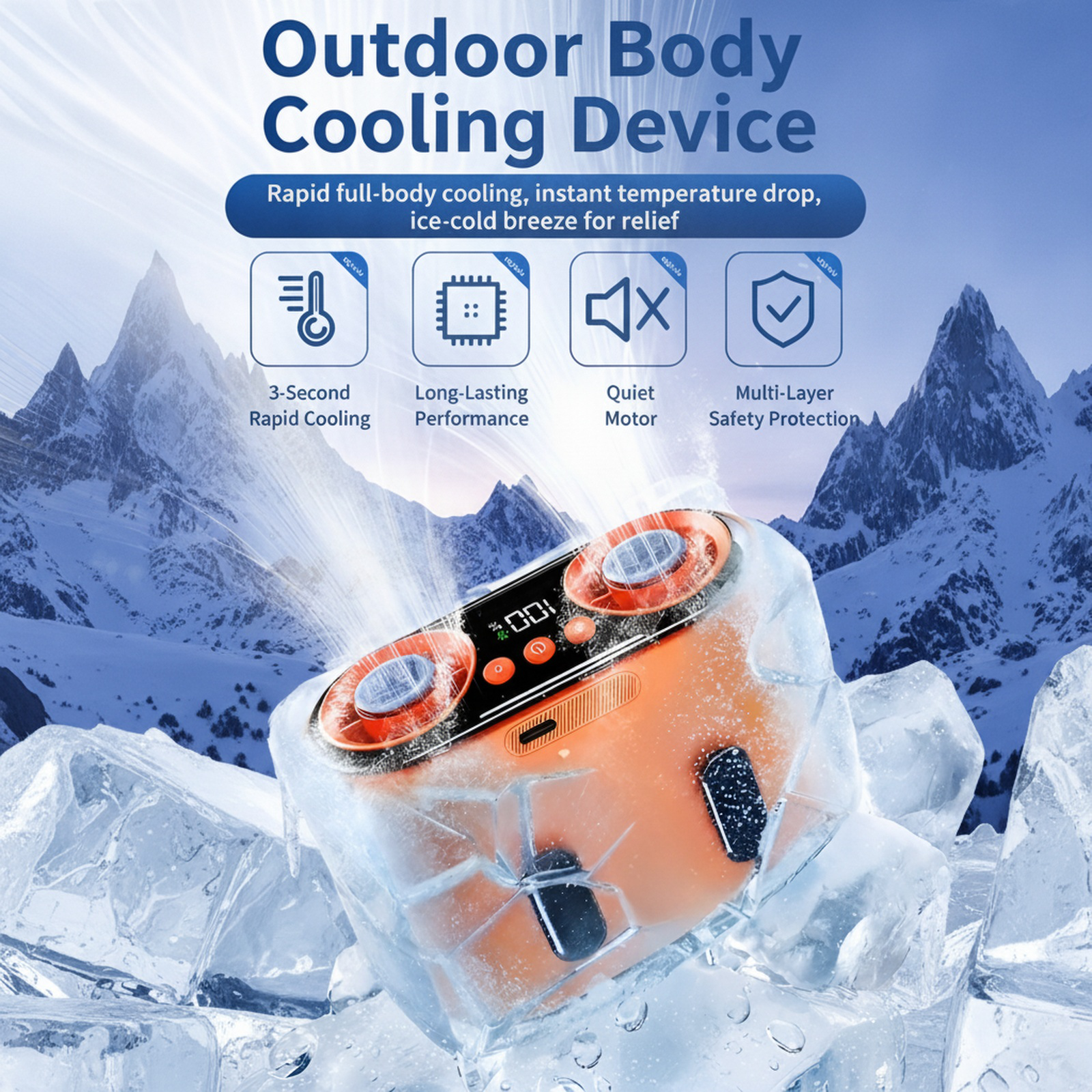 New Cooling Waist-Hanging Fan, Portable, Clip-on Waist Fan, Dual Air Outlet, Small Neck-Hanging Desk