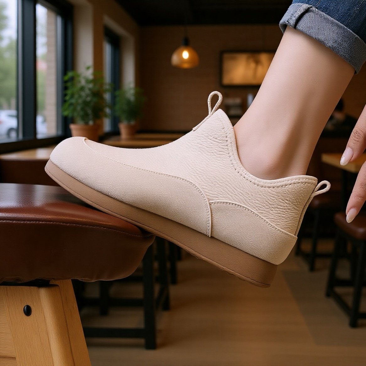 スタイリッシュなデザインの冬用スノーブーツコーディネート例