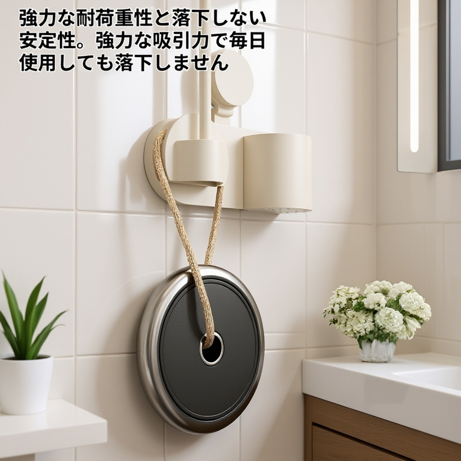 磁気吸着式ヘアドライヤースタンド 吸盤壁掛け収納