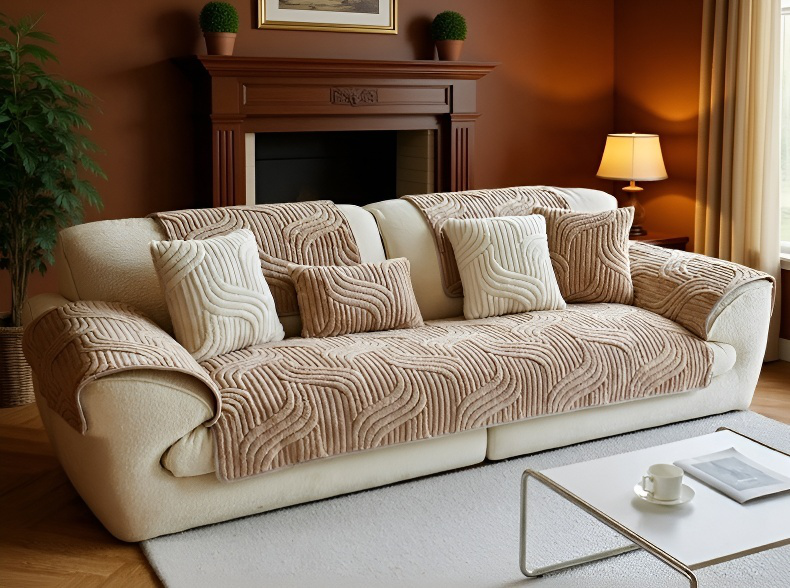 Cojín antideslizante de terciopelo de algodón en sala de estar