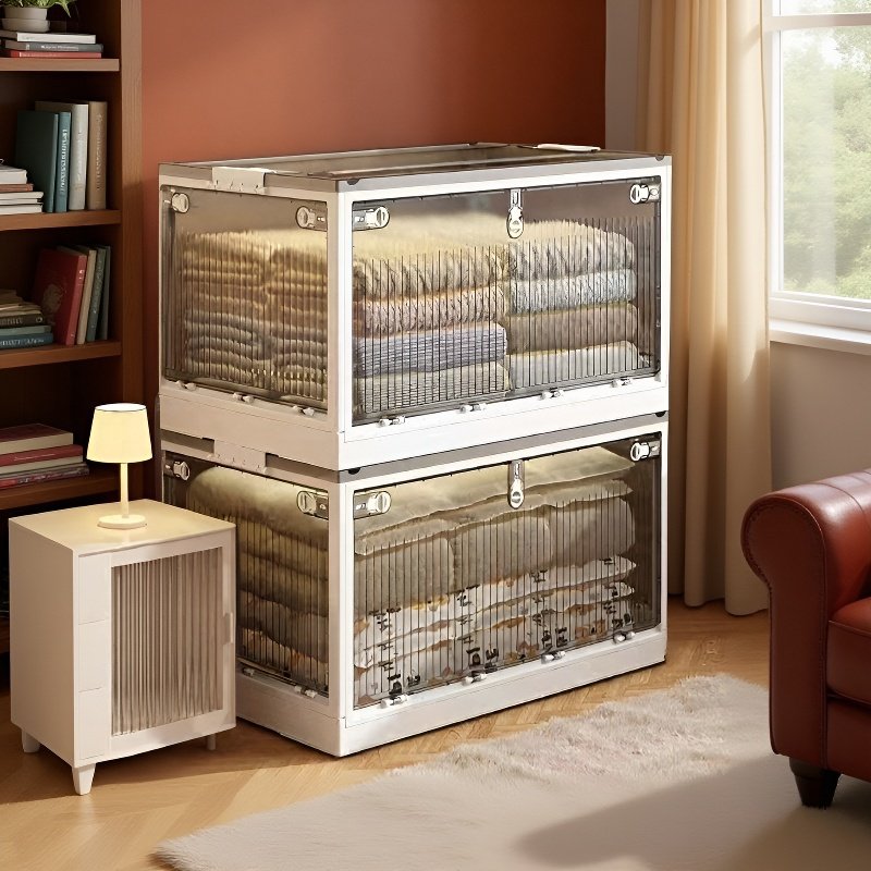 Armario plegable de plástico grueso, caja de almacenamiento para ropa, colcha, caja de almacenamient