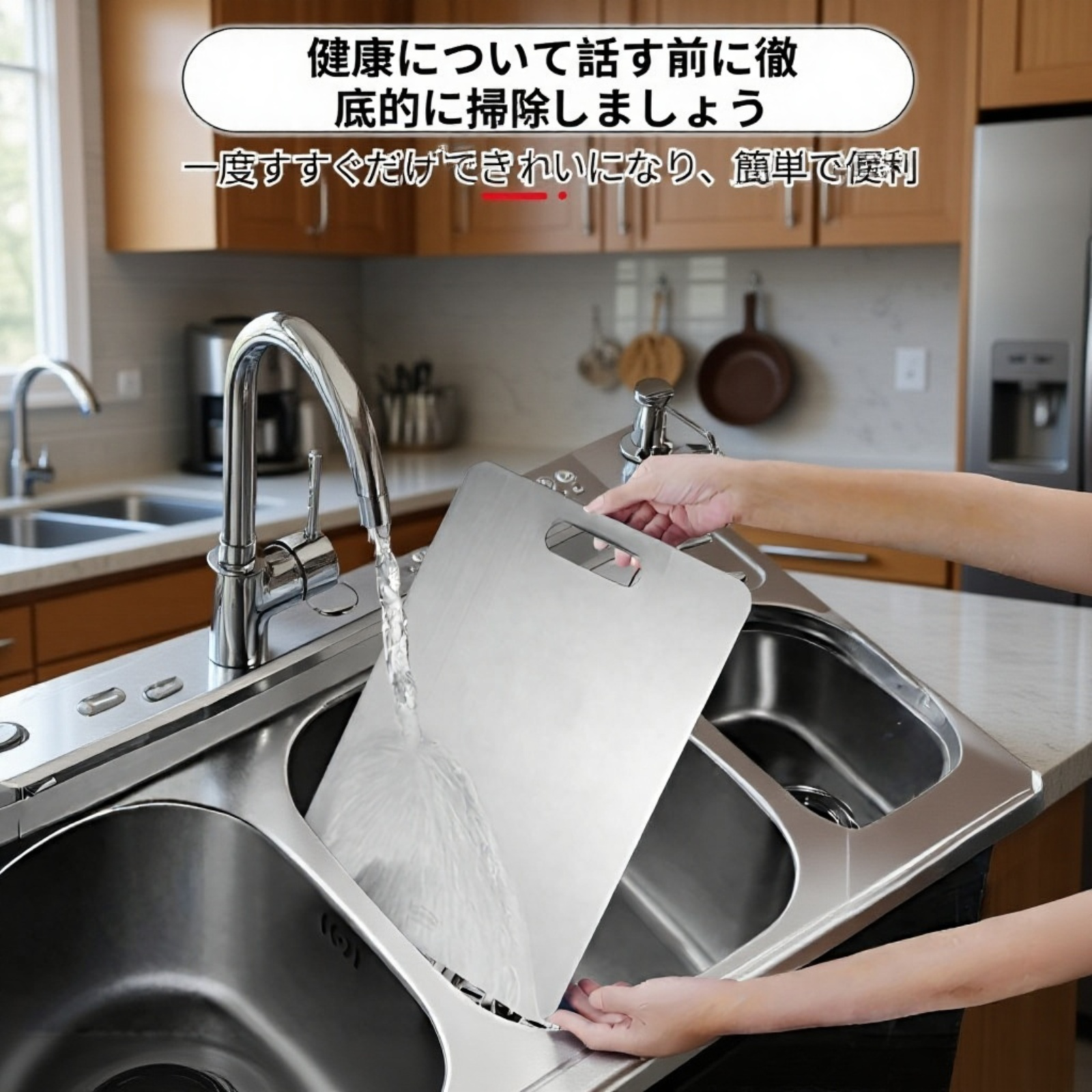 厚手ステンレス304防カビ抗菌まな板