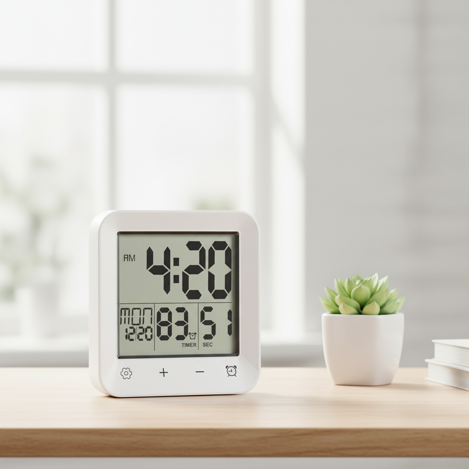 Wandmontierte Uhr mit Temperaturanzeige für Badezimmer
