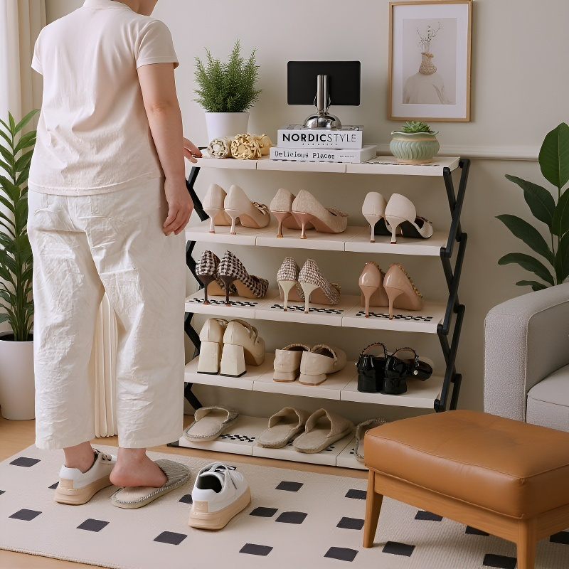 Faltbares Schuhregal ohne Installation