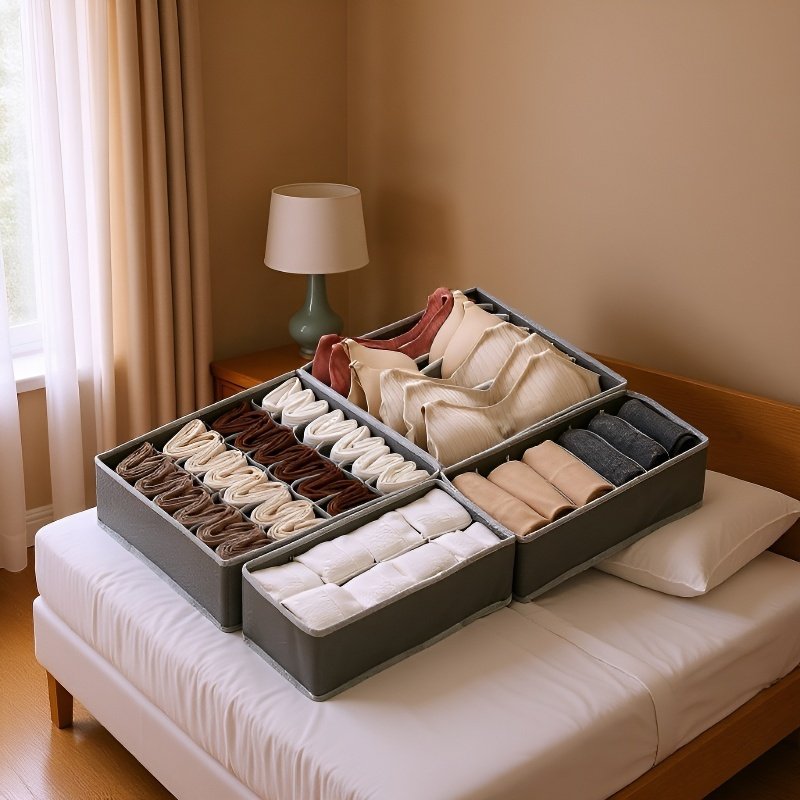 タンス内で使用した引き出し仕切りボックスの収納例