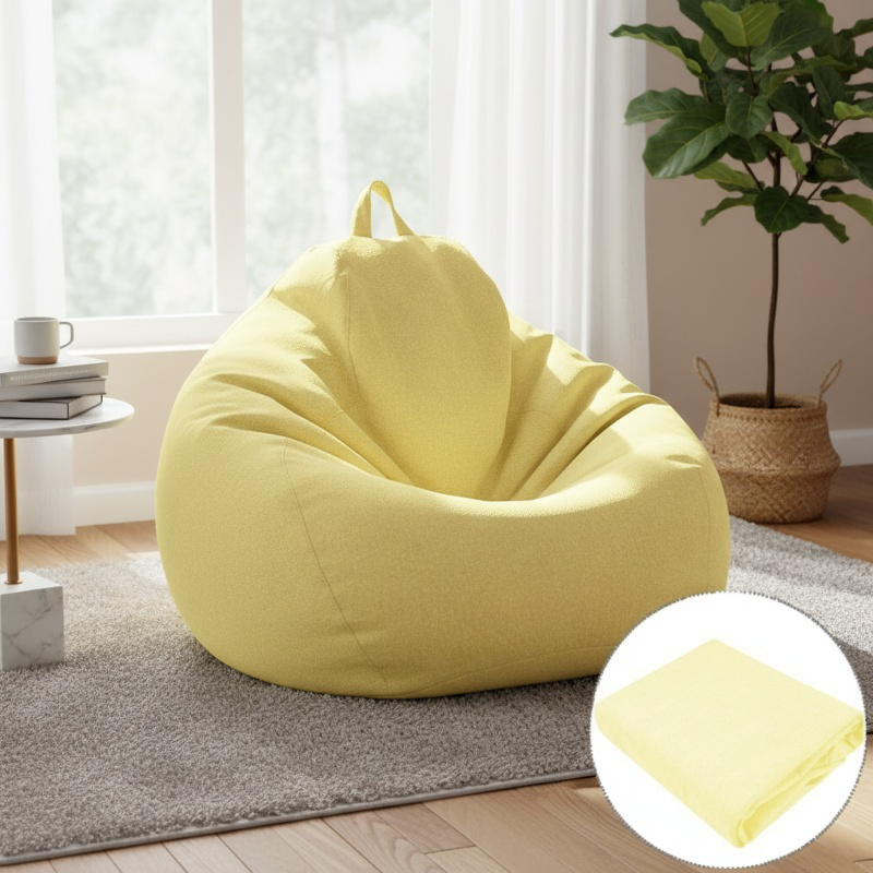 Cotton and Linen Lazy Sofa Chair Cover Bean Bag Sofa Cover Japanese Style Fabric Chair Cover