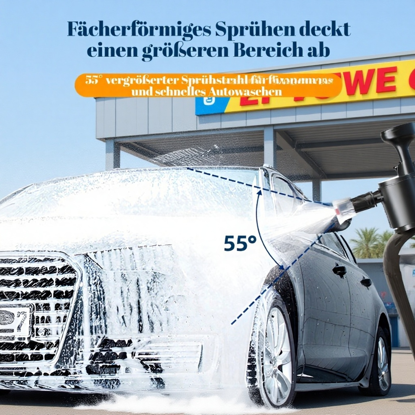 Detailansicht des Druckluft-Autosprühers mit ergonomischem Griff