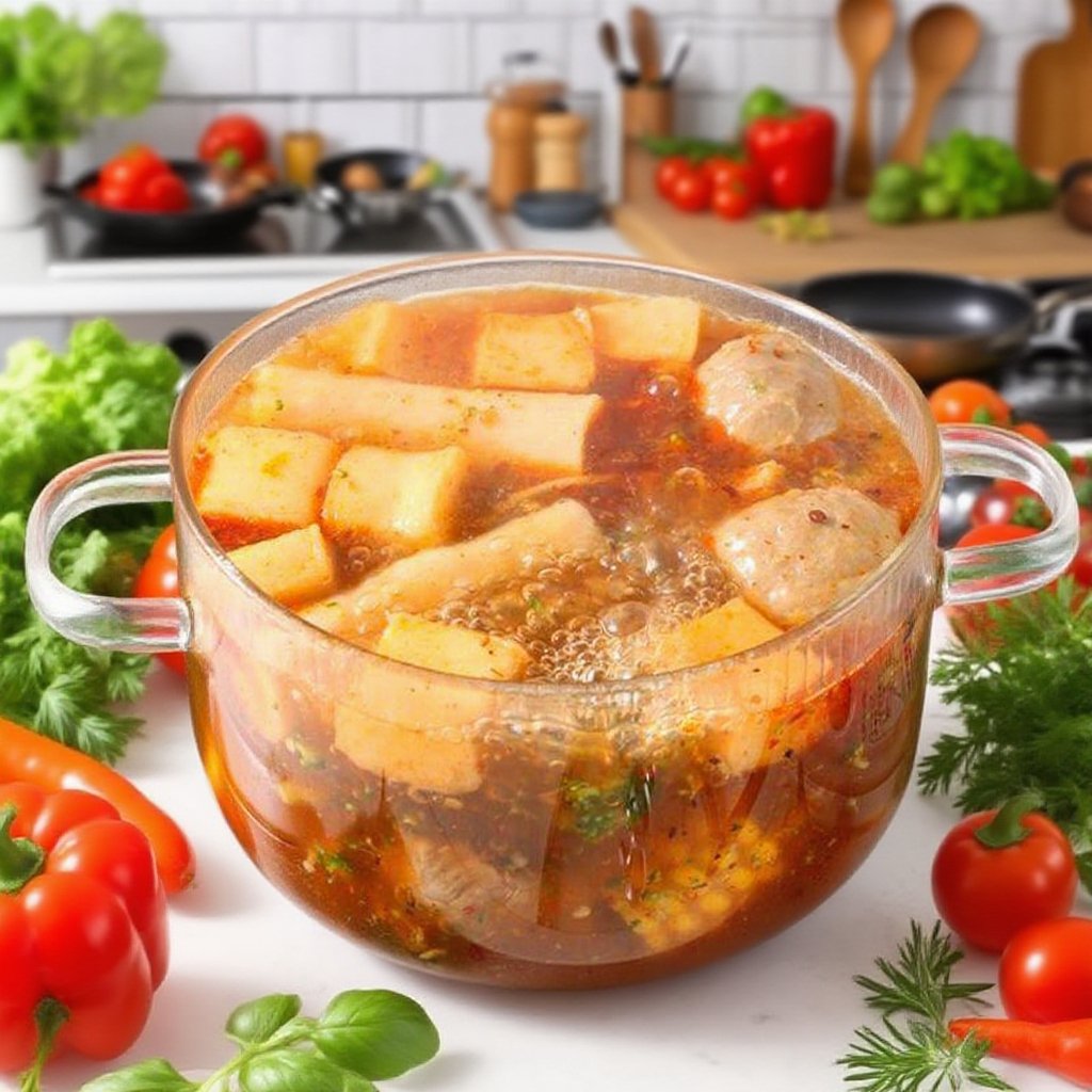 安全で健康的な家庭用ガラス鍋