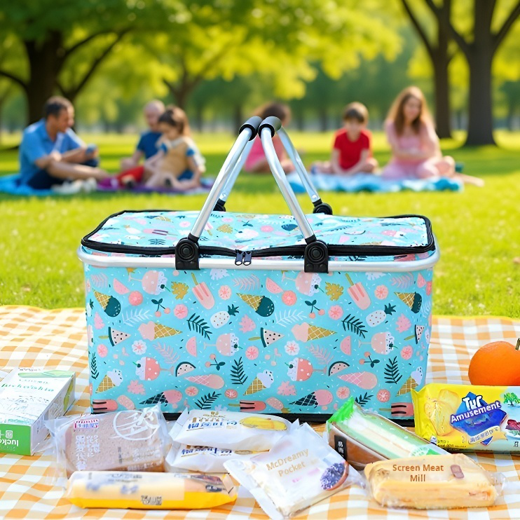 Folding Insulated Outdoor Picnic Basket