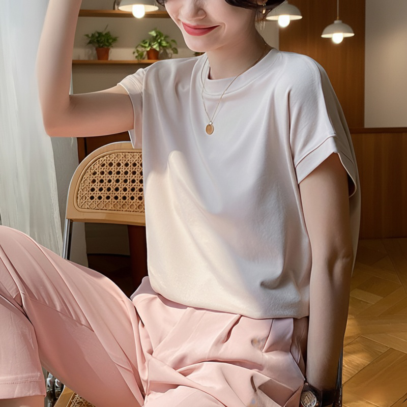 여름 루즈핏 가오리핏 섹시 티셔츠 여상의 어깨 소매 가오리핏 여 루즈핏 상의