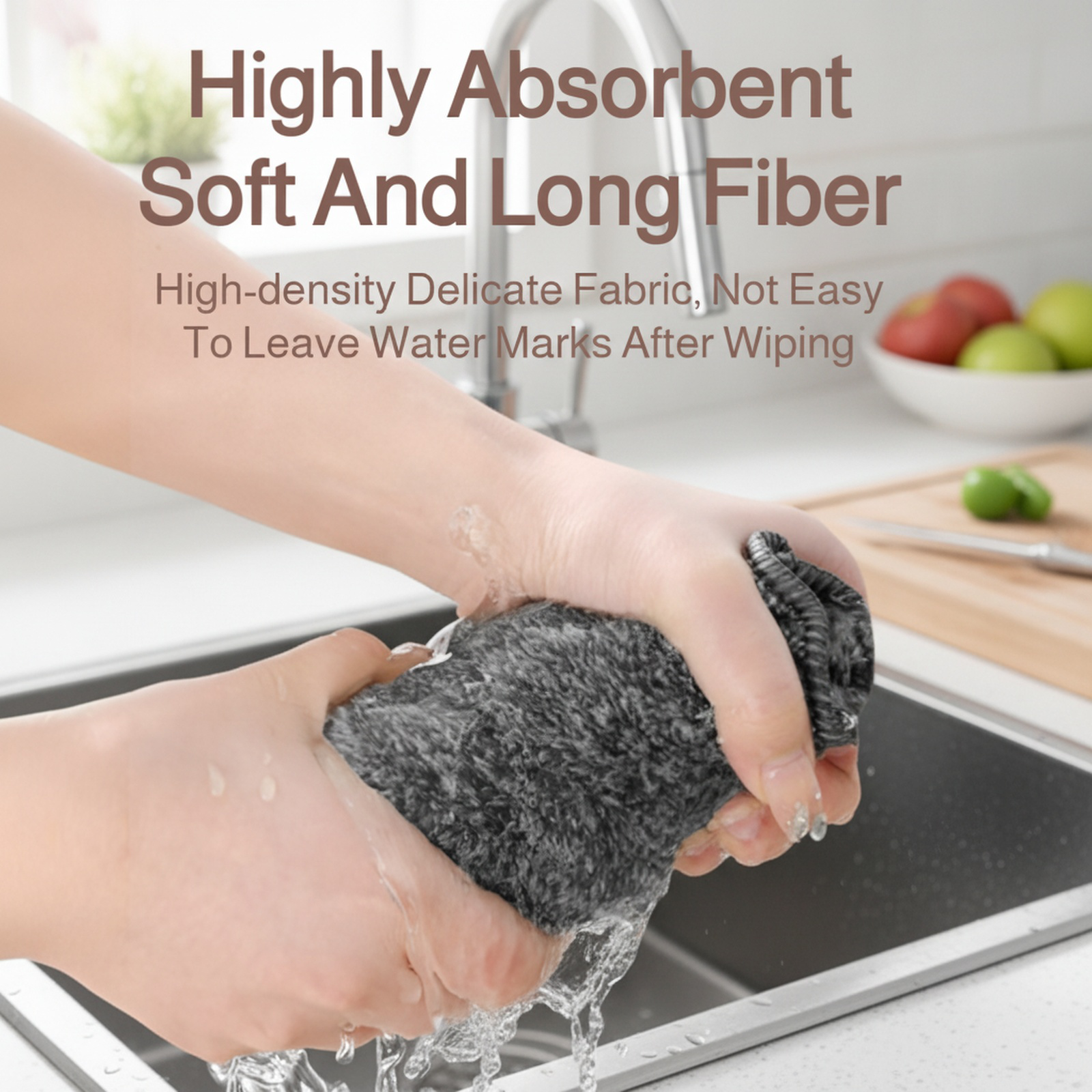 Kitchen dishcloth, rag, non-stick, oil-resistant, bamboo fiber kitchen cleaning cloth, household abs