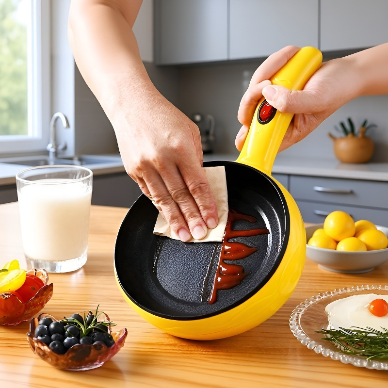 Mini cocina eléctrica para el hogar, antiadherente para hervir y freír huevos