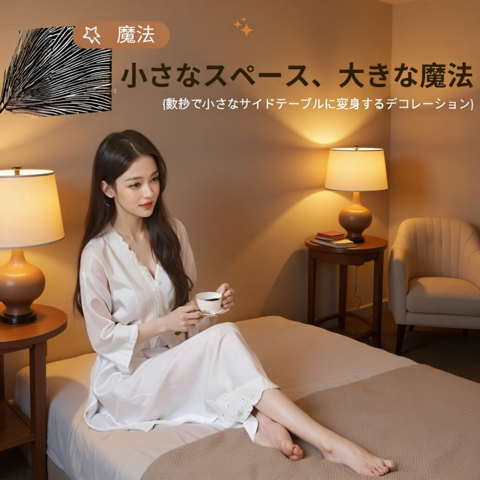  折りたたみ式ティーテーブル 小さな丸テーブル 創造的な浮遊サイドテーブル