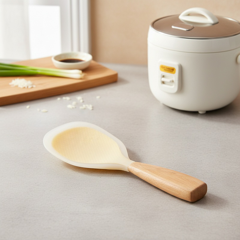 Non-stick Silicone Rice Spoon, Upright Standing Design