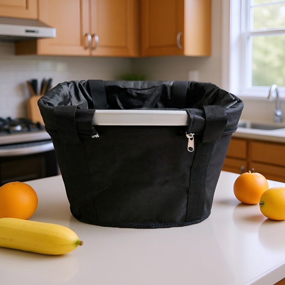 Collapsible bike basket with durable metal frame