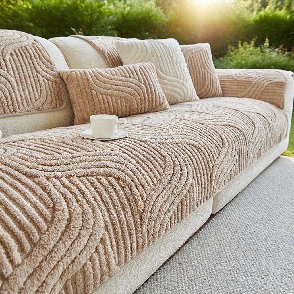 Cotton velvet autumn and winter plush thickened sofa cover