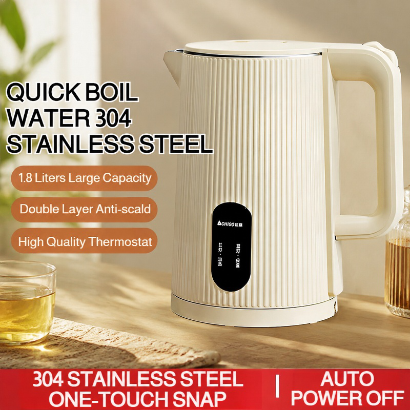 Household Large Capacity Stainless Steel Electric Kettle with Insulation and Auto Power Off