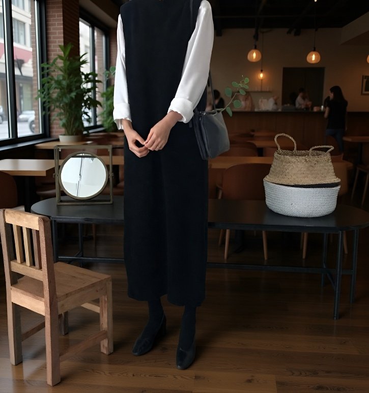 베스트 롱 니트 스커트 여성 카디건 원피스 니트 원피스