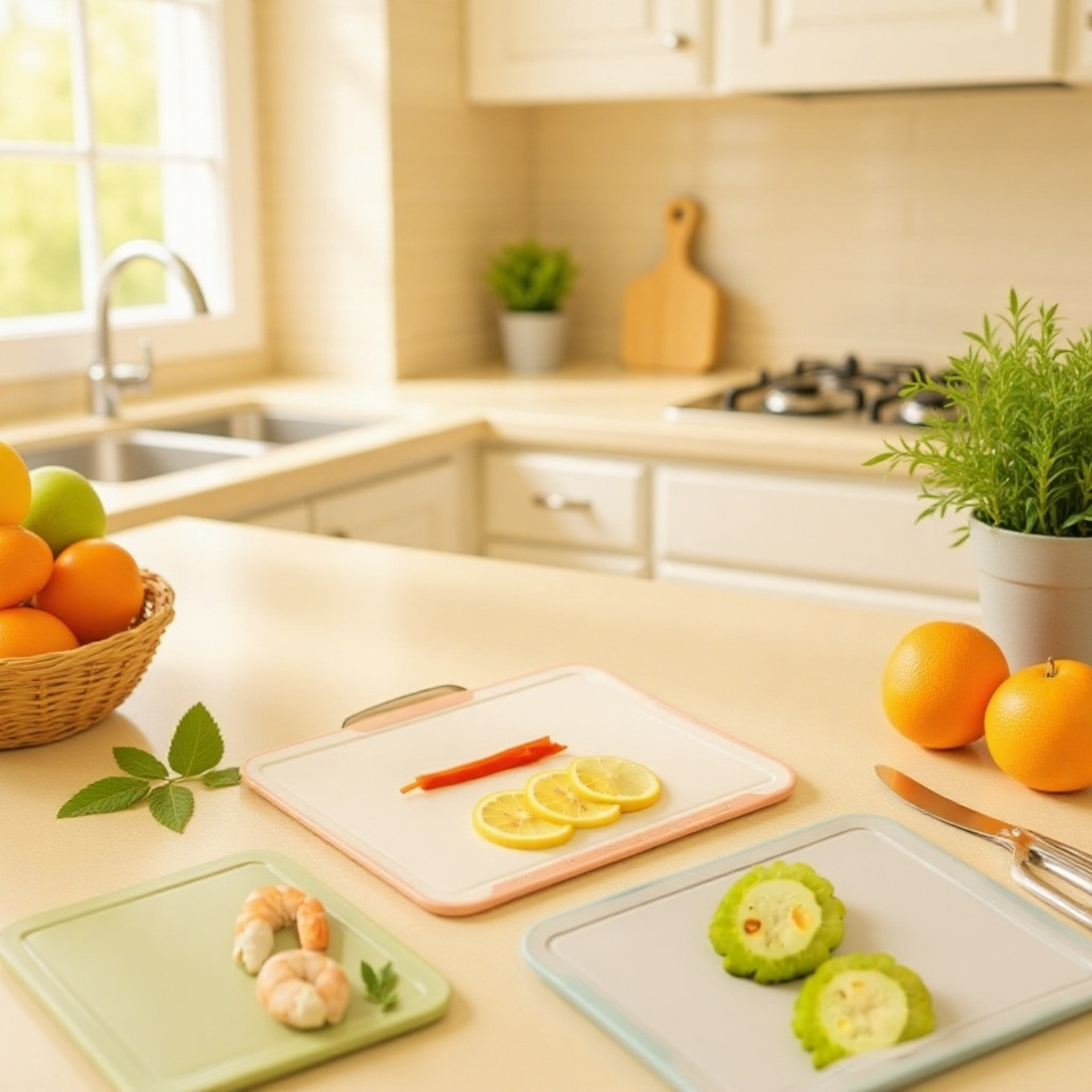 식기세척기 사용 가능 컬러 분류 도마 세트