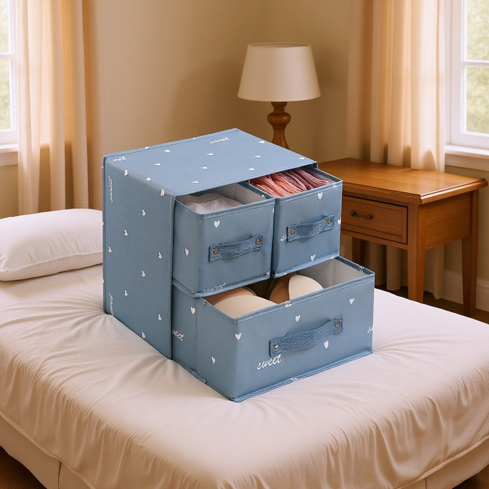 新しい引き出し式衣類収納ボックス収納家庭用バスケットボックス収納ボックス布製ワードローブ収納ボックス衣類大型ボックス