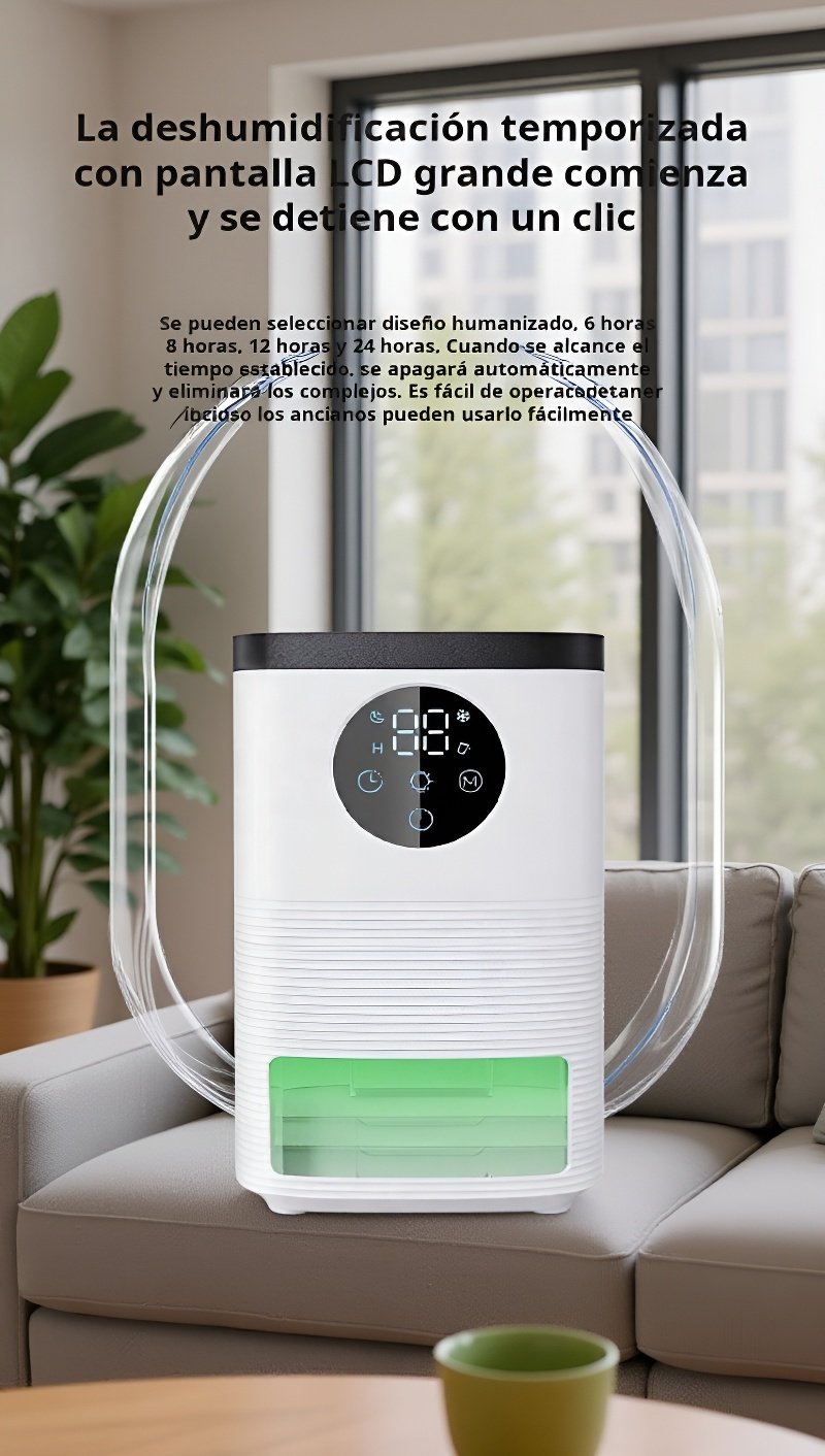 Vista detallada del deshumidificador para sótanos