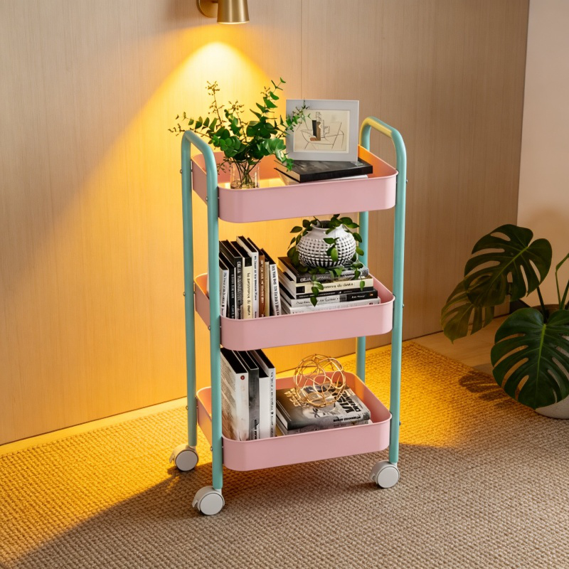 Carro organizador de baño sin perforación de acero al carbono